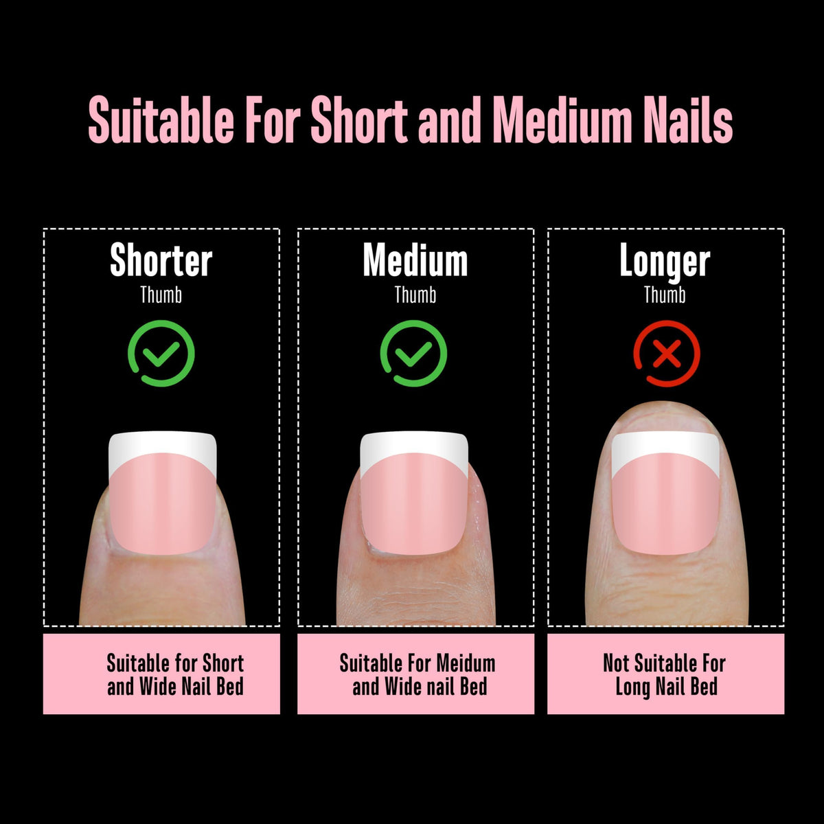 Side view of NOVO OVO Extra Short French Tip Nail Tips