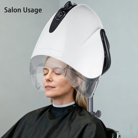 Side view of OIYALI Hooded Hair Dryer with cap