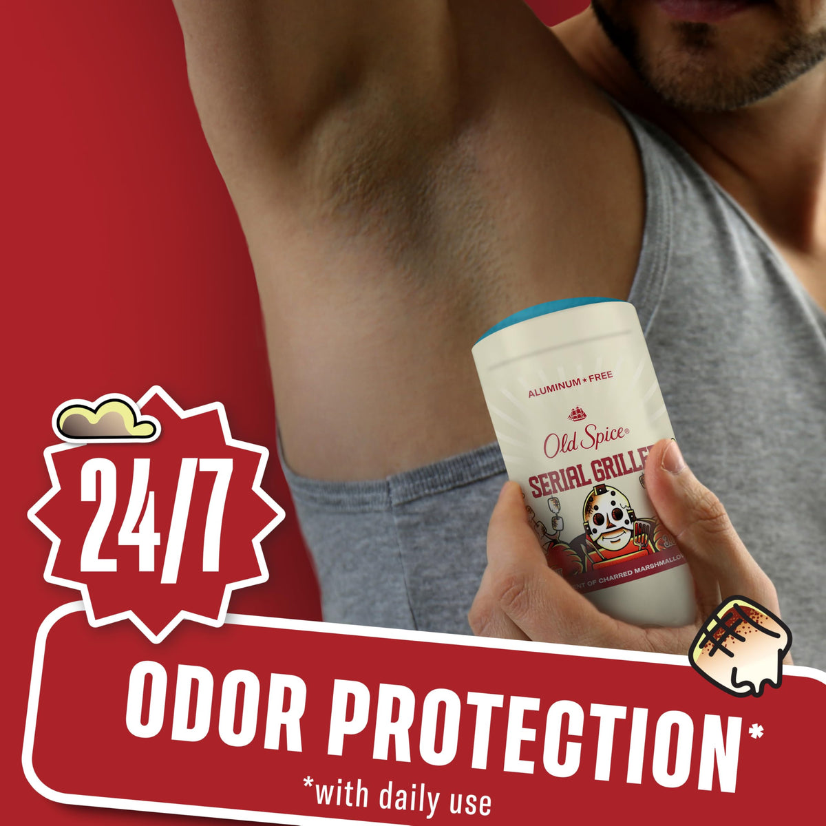 Side view of Old Spice Deodorant showcasing smooth glide formula