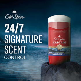 Side view of Old Spice Deodorant with ocean mist scent description