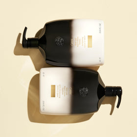 Side view of ORIBE Gold Lust Conditioner bottle