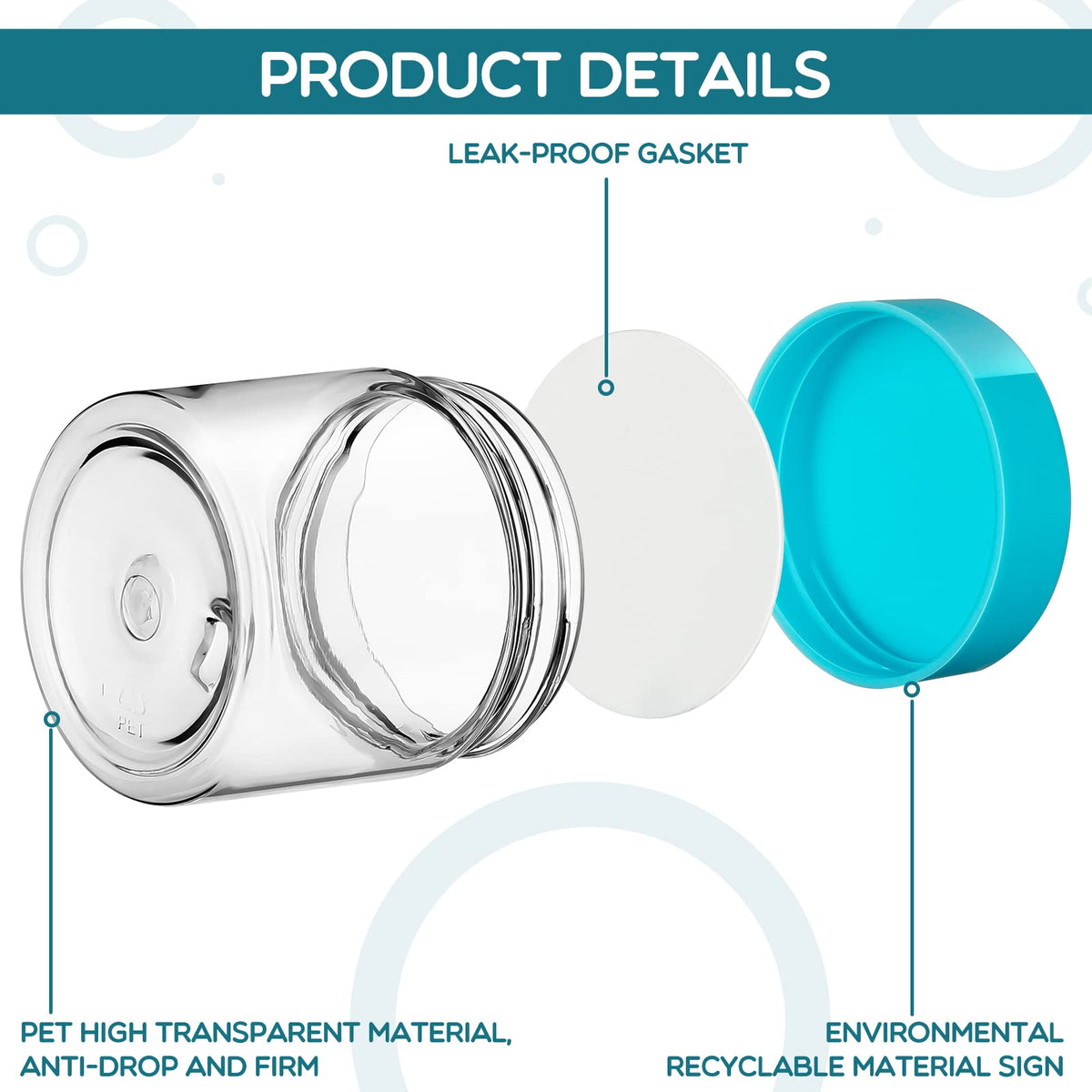 Side view of Patelai plastic jar showcasing wide mouth design