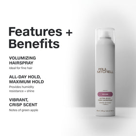 Side view of Paul Mitchell Extra-Body Firm Hairspray