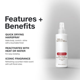 Side view of Paul Mitchell Fast Drying Sculpting Hairspray 33.8 fl oz