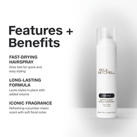Side view of Paul Mitchell Super Clean Extra Hairspray 9.5 oz