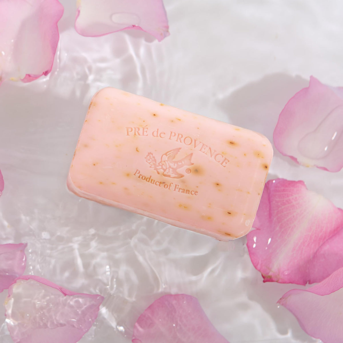 Side view of Pre de Provence soap bar highlighting its thickness