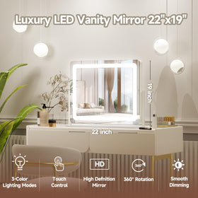 Side view of PRIMETEK Vanity Mirror with adjustable lighting