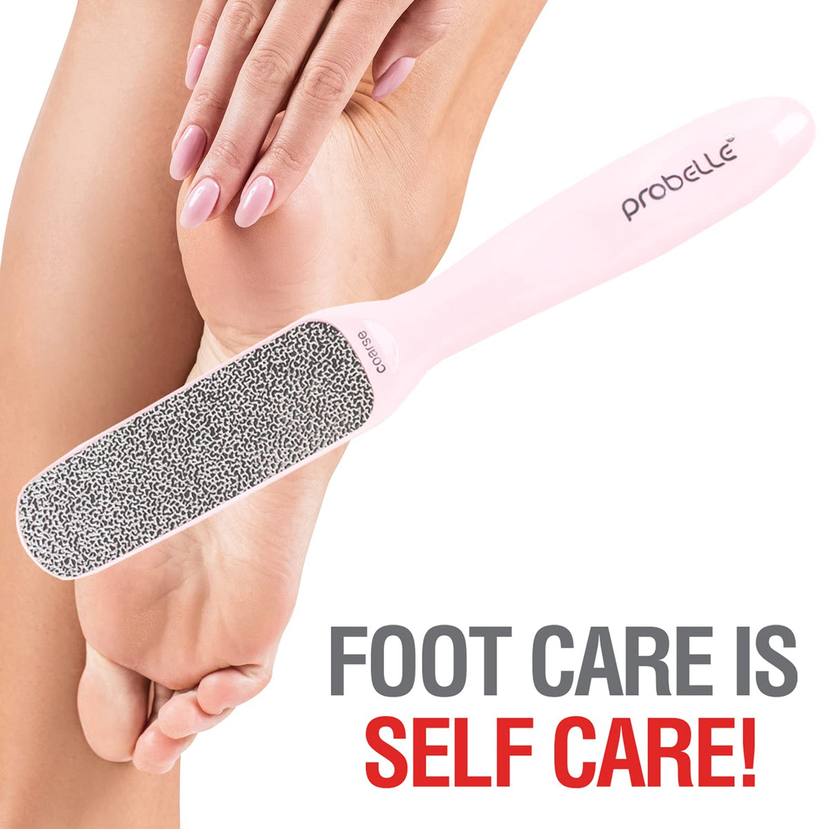 Side view of Probelle foot file highlighting nickel surface