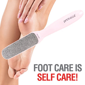 Side view of Probelle foot file highlighting nickel surface