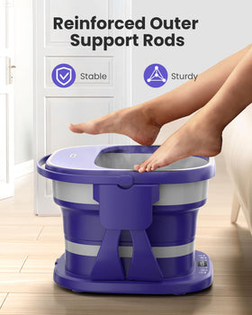 Side view of Puboo Foot Spa showing collapsible design