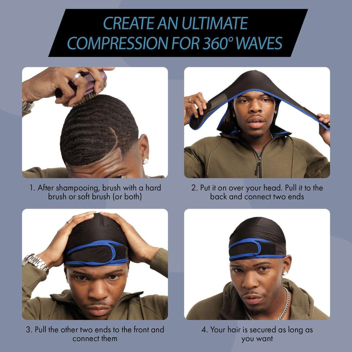 Side view of Red by Kiss Bow Wow X Power Wave Durag in use