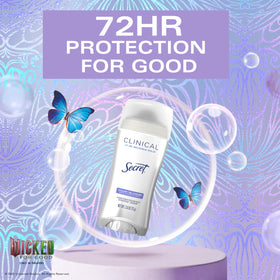 Side view of Secret Clinical Strength Antiperspirant Deodorant stick