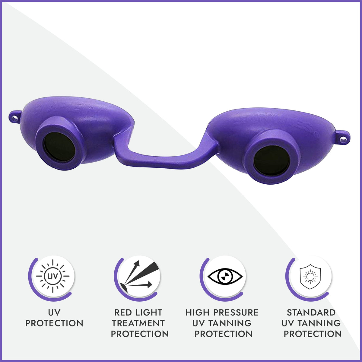 Side view of Super Sunnies UV Eye Tanning Goggles with flexible eyeshields