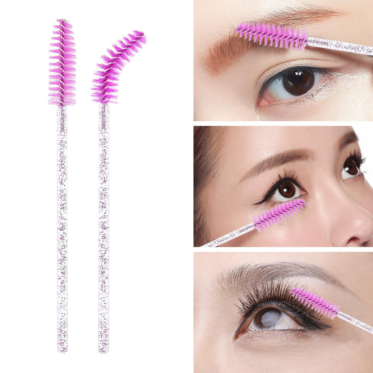 Side view of Tbestmax mascara wands in reusable container