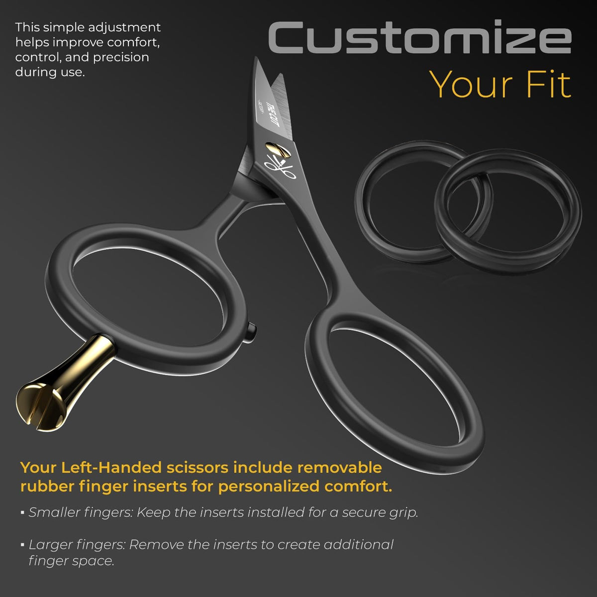 Side view of THE CUT - FACTORY Left Handed Barber Scissors