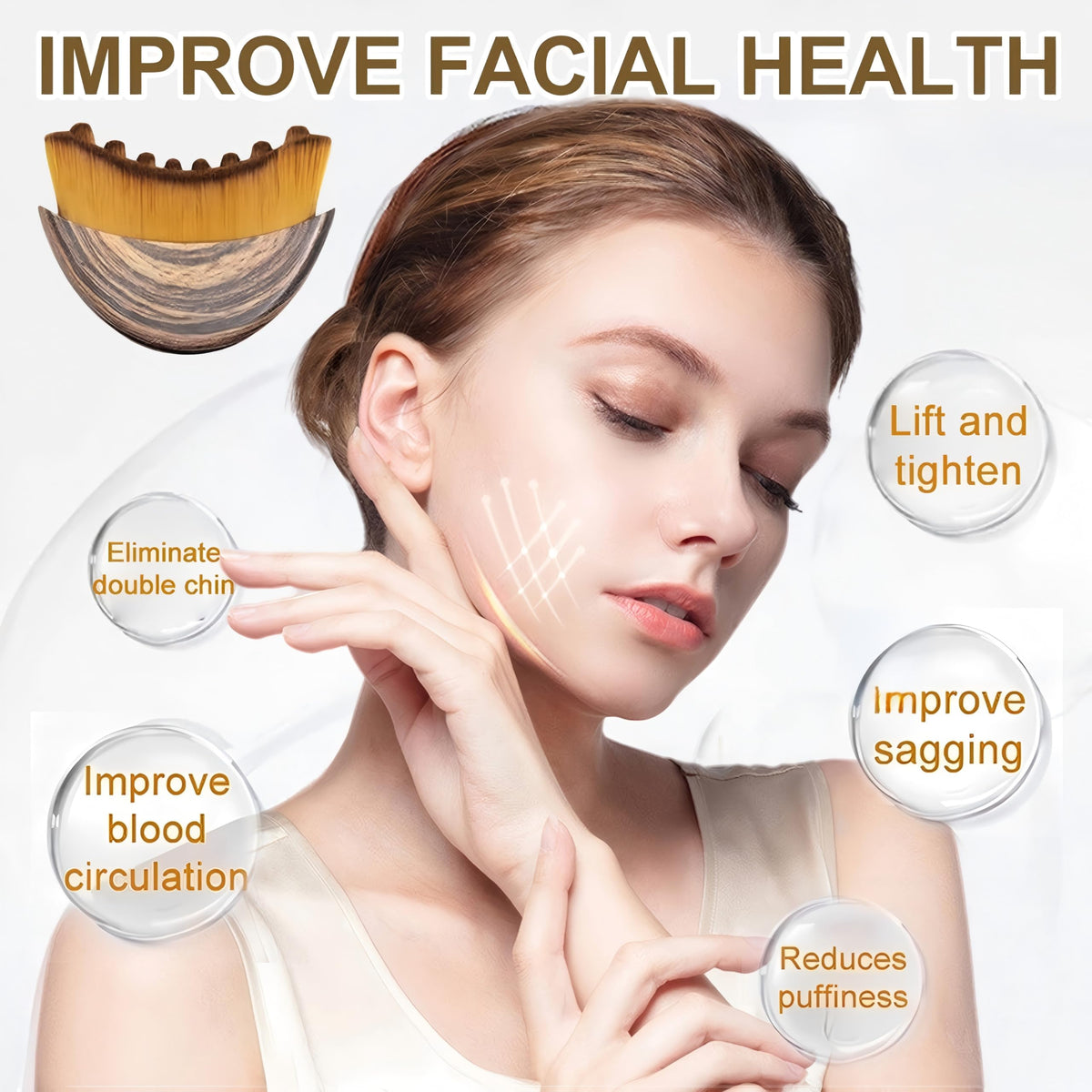 Side view of the Generic Lymphatic Contour Face Brush