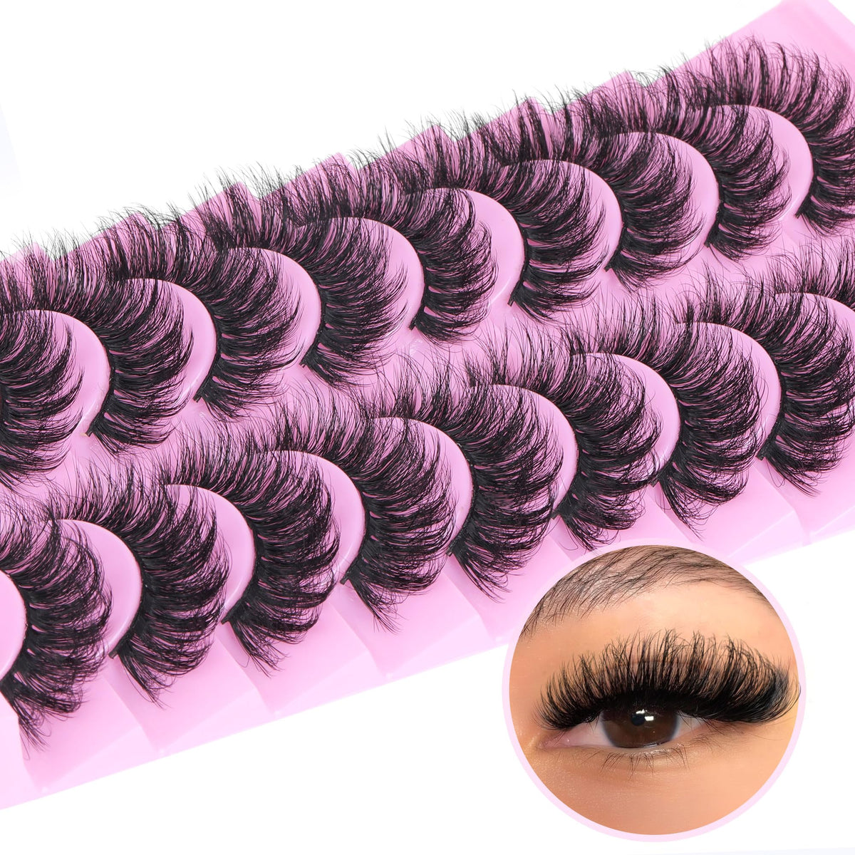 Side view of TNFVLONEINS cat eye lashes
