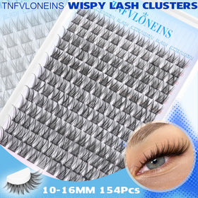 Side view of TNFVLONEINS eyelash clusters in use