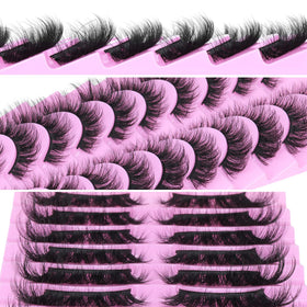 Side view of TNFVLONEINS mink lashes in packaging
