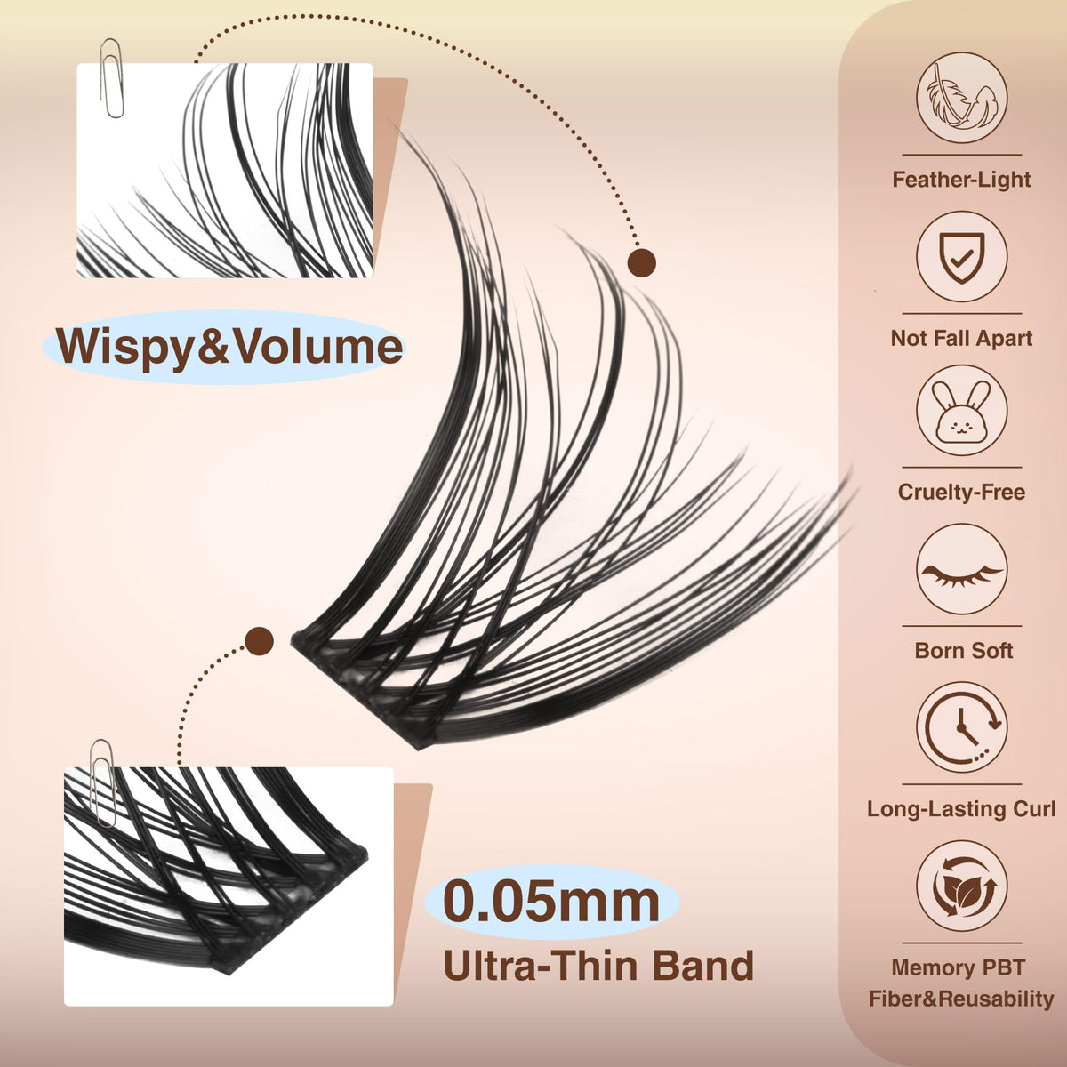 Side view of TOOCHUNAG Eyelash Clusters packaging