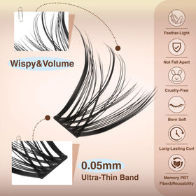Side view of TOOCHUNAG Eyelash Clusters packaging