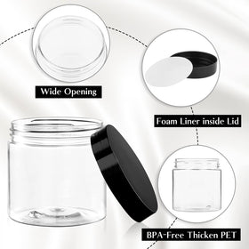Side view of TUZAZO plastic containers with contents for visual identification