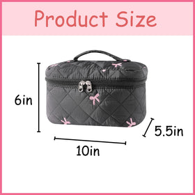 Side view of uekeboag floral cotton cosmetic bag