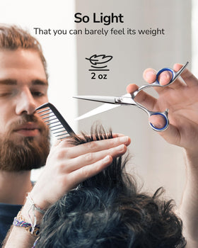 Side view of ULG 6.5 inch left-handed hair cutting scissors