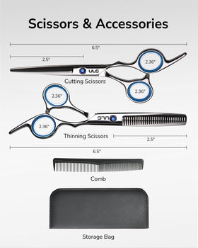 Side view of ULG hair cutting scissors