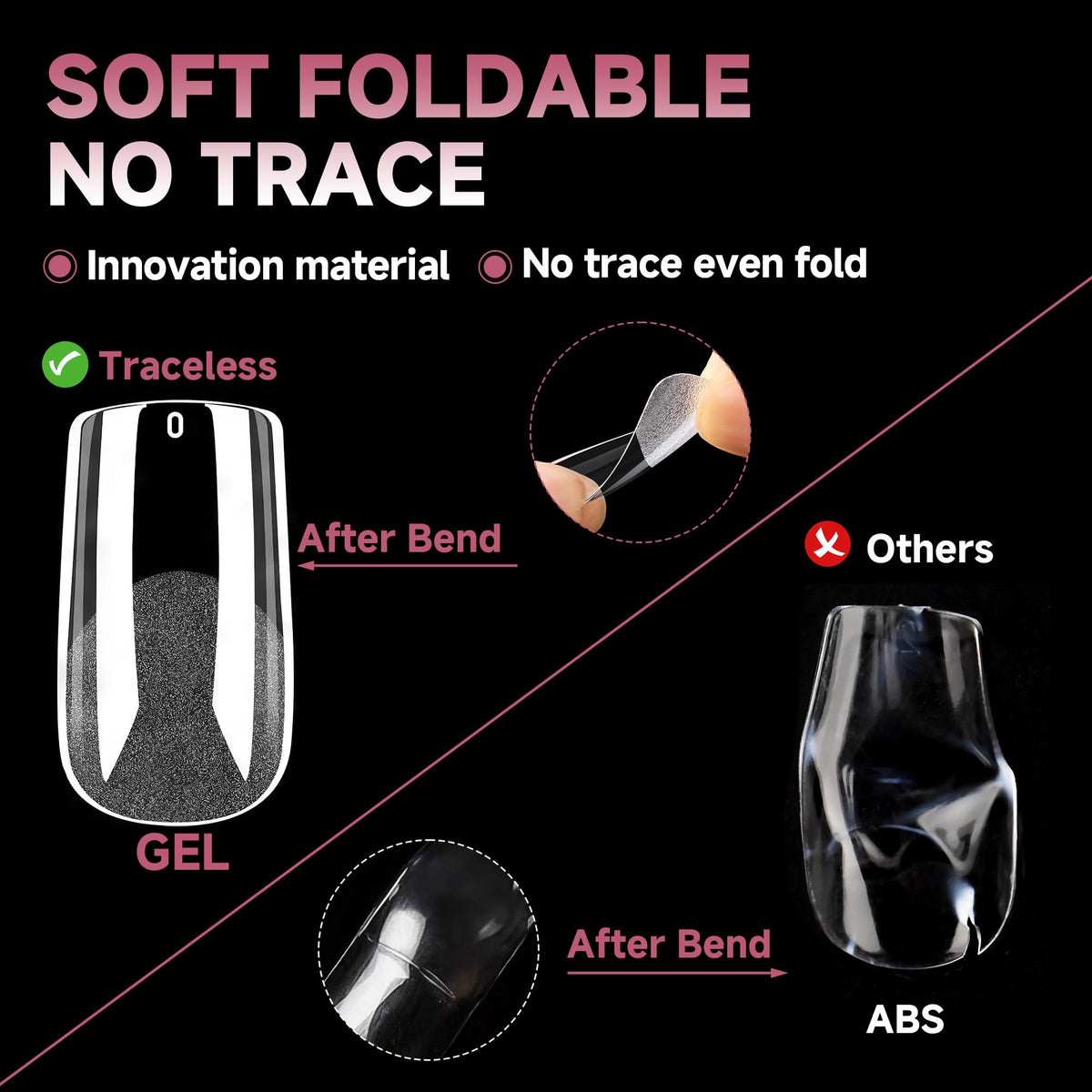 Side view of UNA GELLA Medium Square Nail Tips