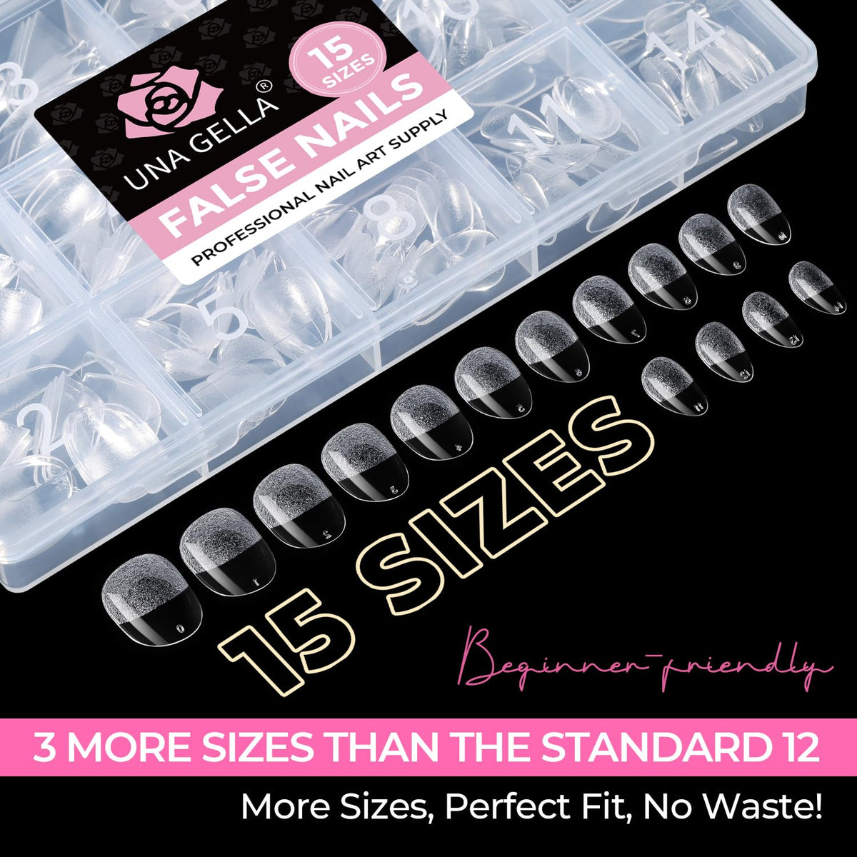 Side view of UNA GELLA nail tips showcasing flexibility