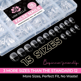 Side view of UNA GELLA nail tips showcasing flexibility