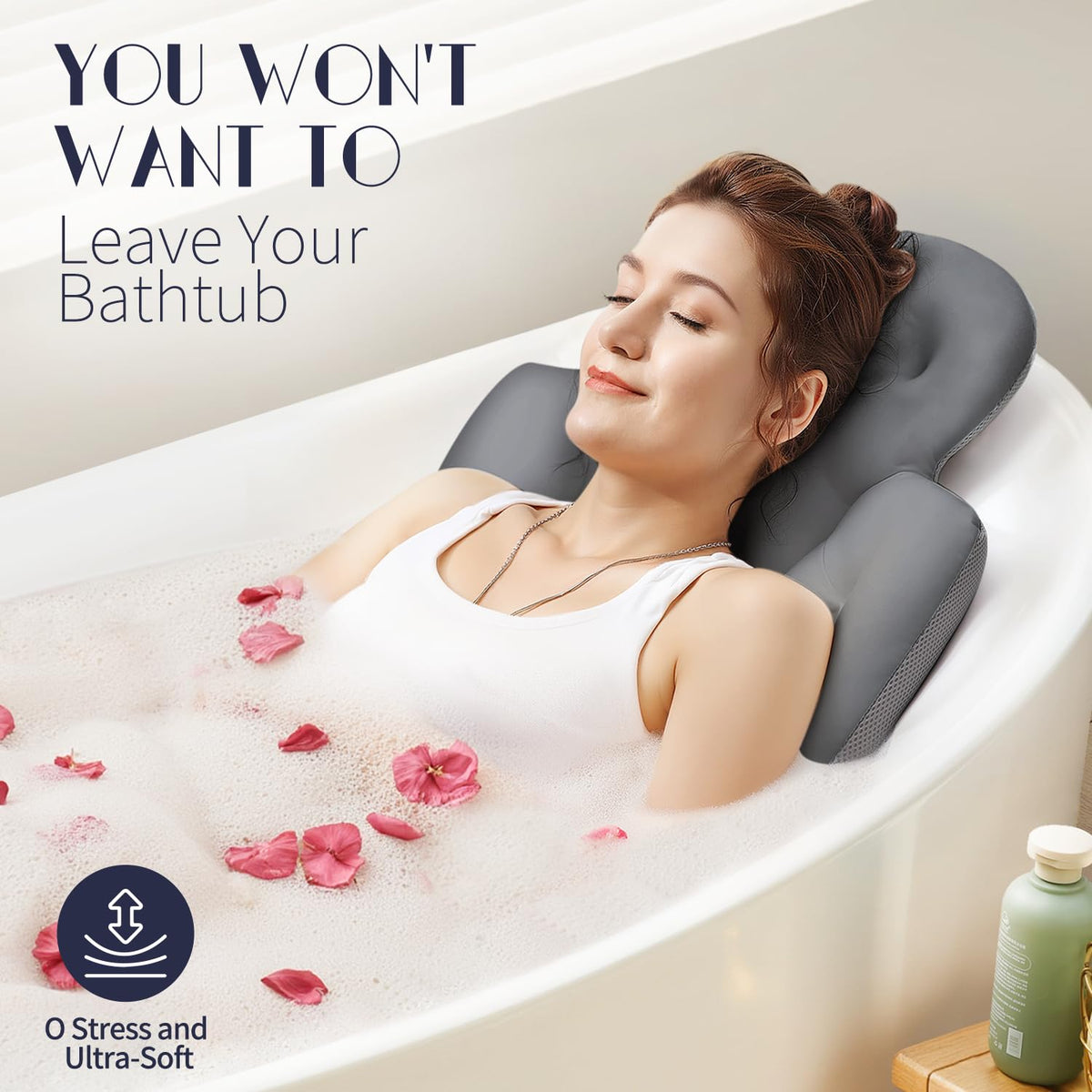 Side view of VOXOR Full Body Bath Pillow