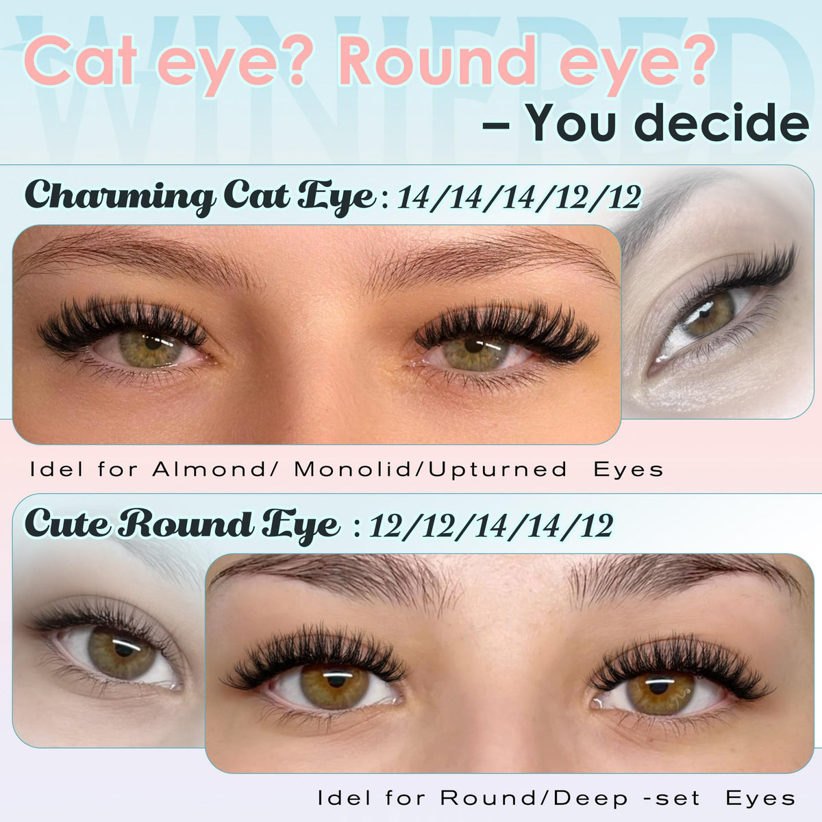 Side view of Winifred Fluffy Lash Clusters