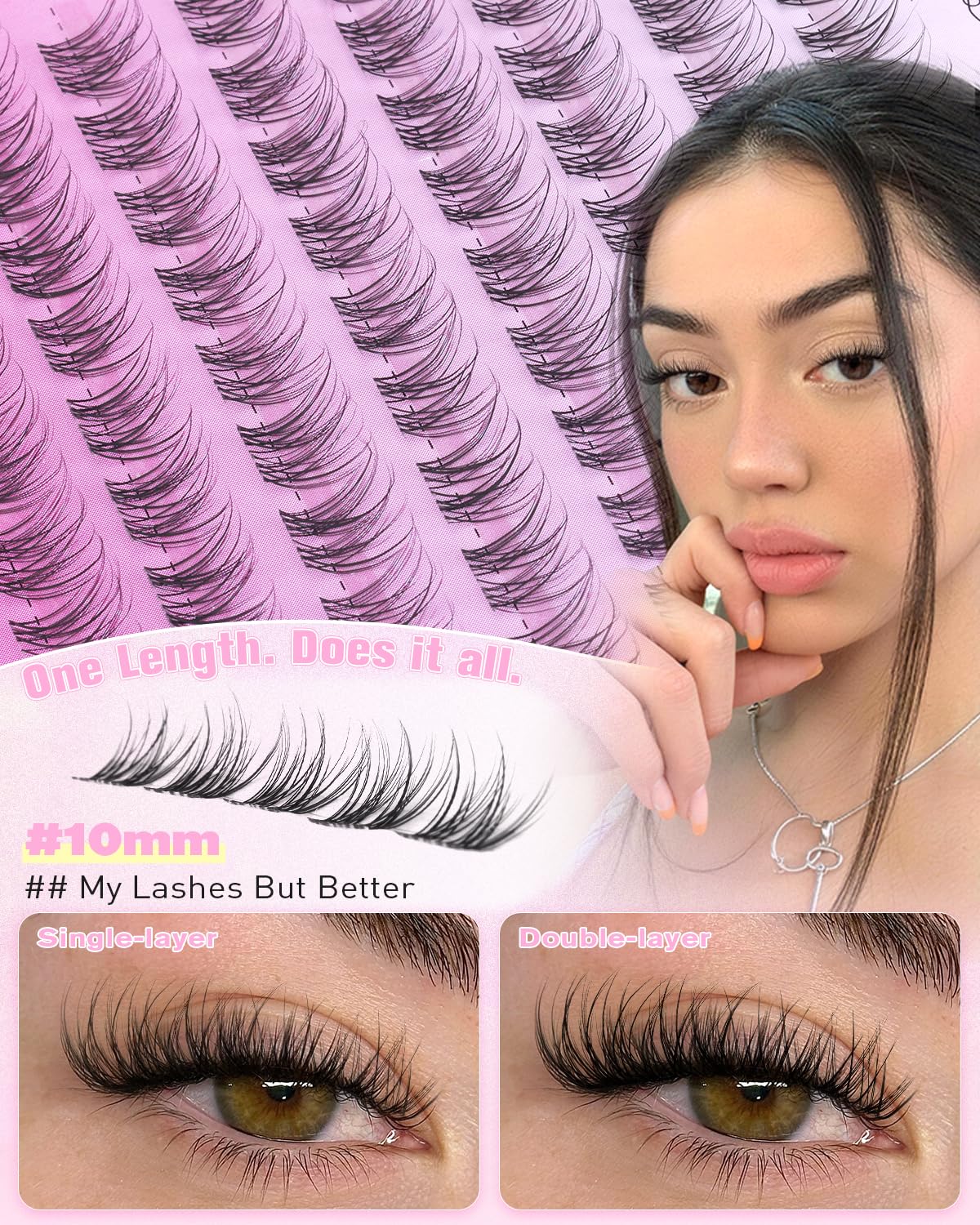 Side view of wtvane Natural Lash Clusters packaging