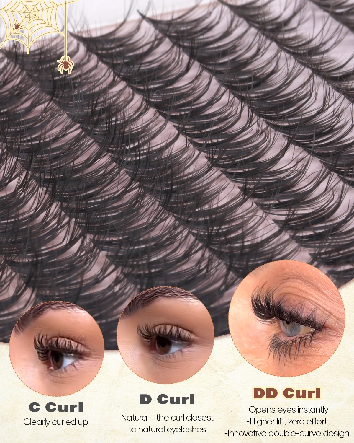 Side view of wtvane Wispy Lash Clusters demonstrating flexibility