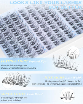 Side view of wtvane Wispy Lash Clusters on model