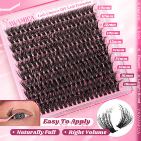Side view of Yawamica lash clusters with D curl
