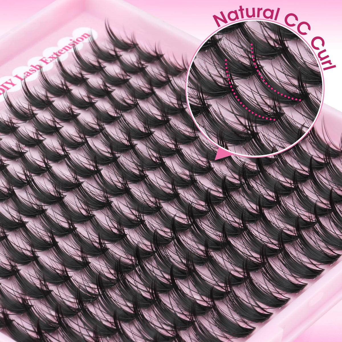 Side view of Yawamica Manga Lash Clusters on model