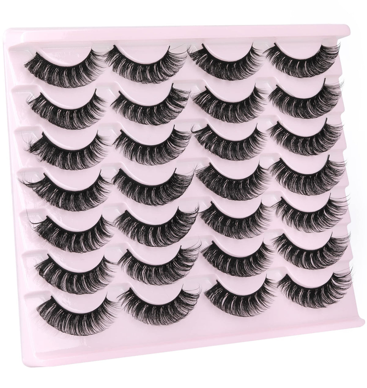 Side view of zanlufly false eyelashes in packaging