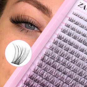 Side view of zanlufly Wispy Eyelash Clusters demonstrating softness