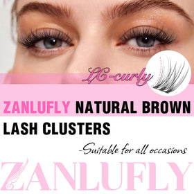 Side view of zanlufly Wispy Eyelash Clusters in use