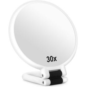 Sifolo 30x Magnifying Mirror front view in pearl white