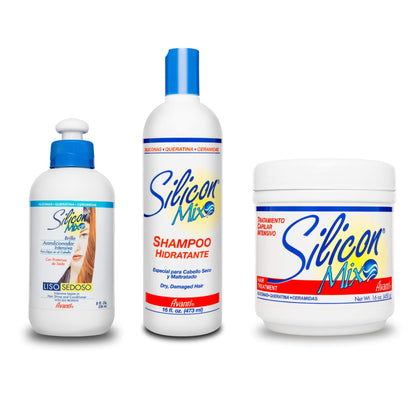 Silicon Mix Combination Set including shampoo, conditioner, and leave-in