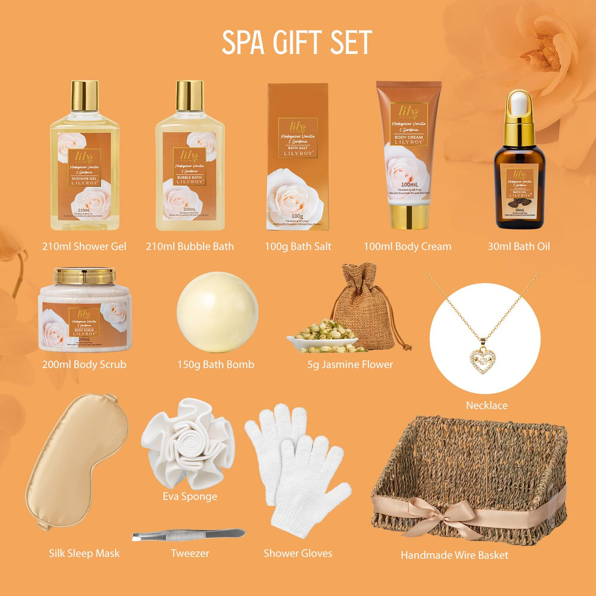 Silk sleep mask and bath bomb from LILY ROY spa gift set
