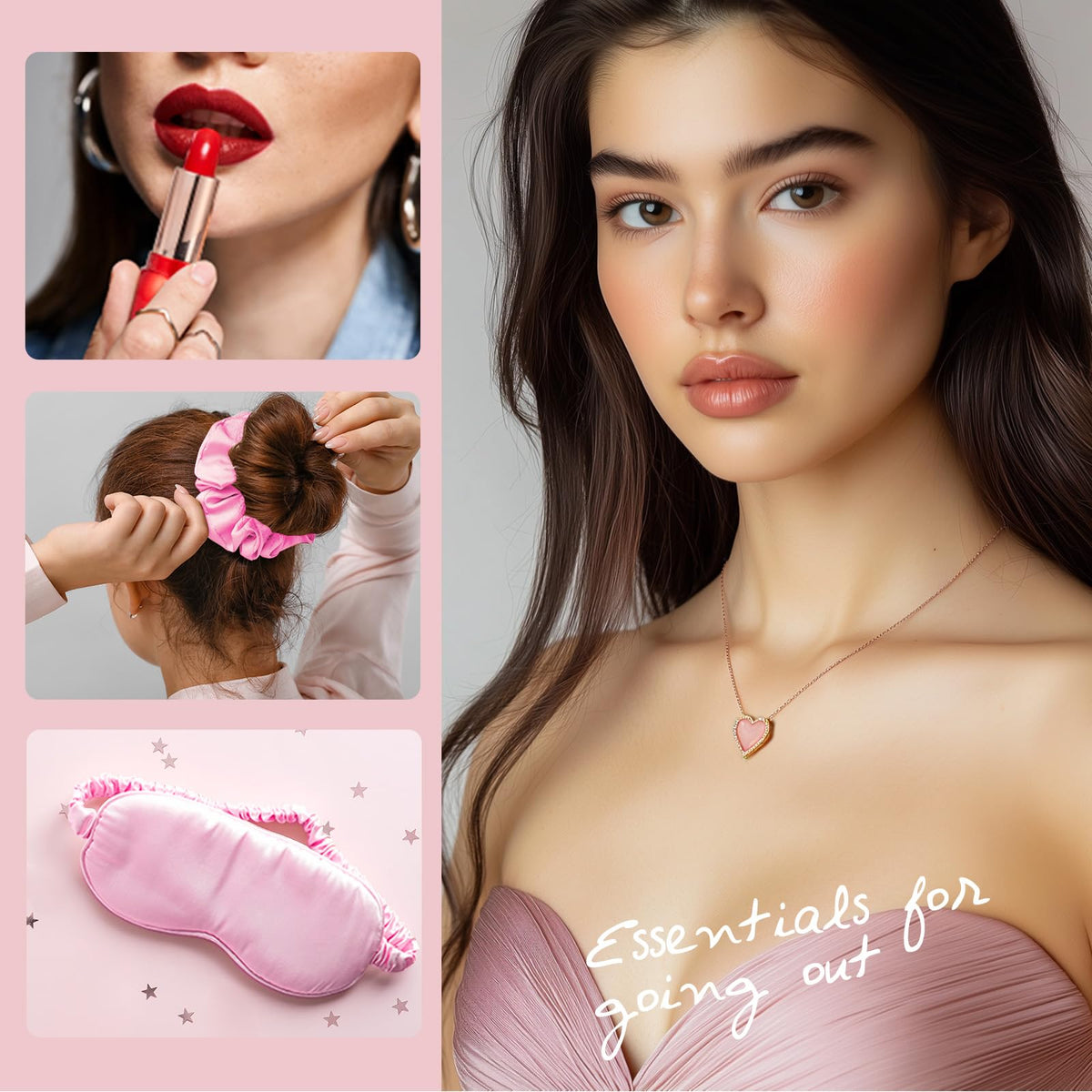 Silk sleep mask and lip mask included in the set