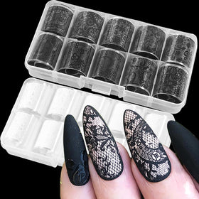 SILPECWEE Lace Nail Foil 20 rolls assorted designs front view