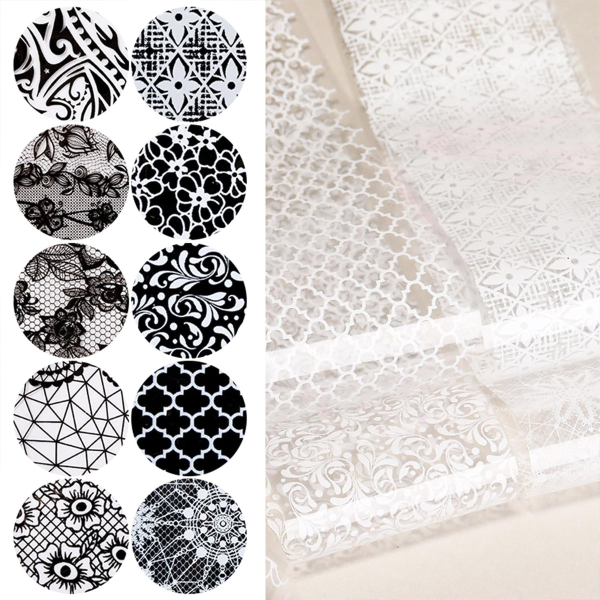SILPECWEE Lace Nail Foil alongside DIY craft projects