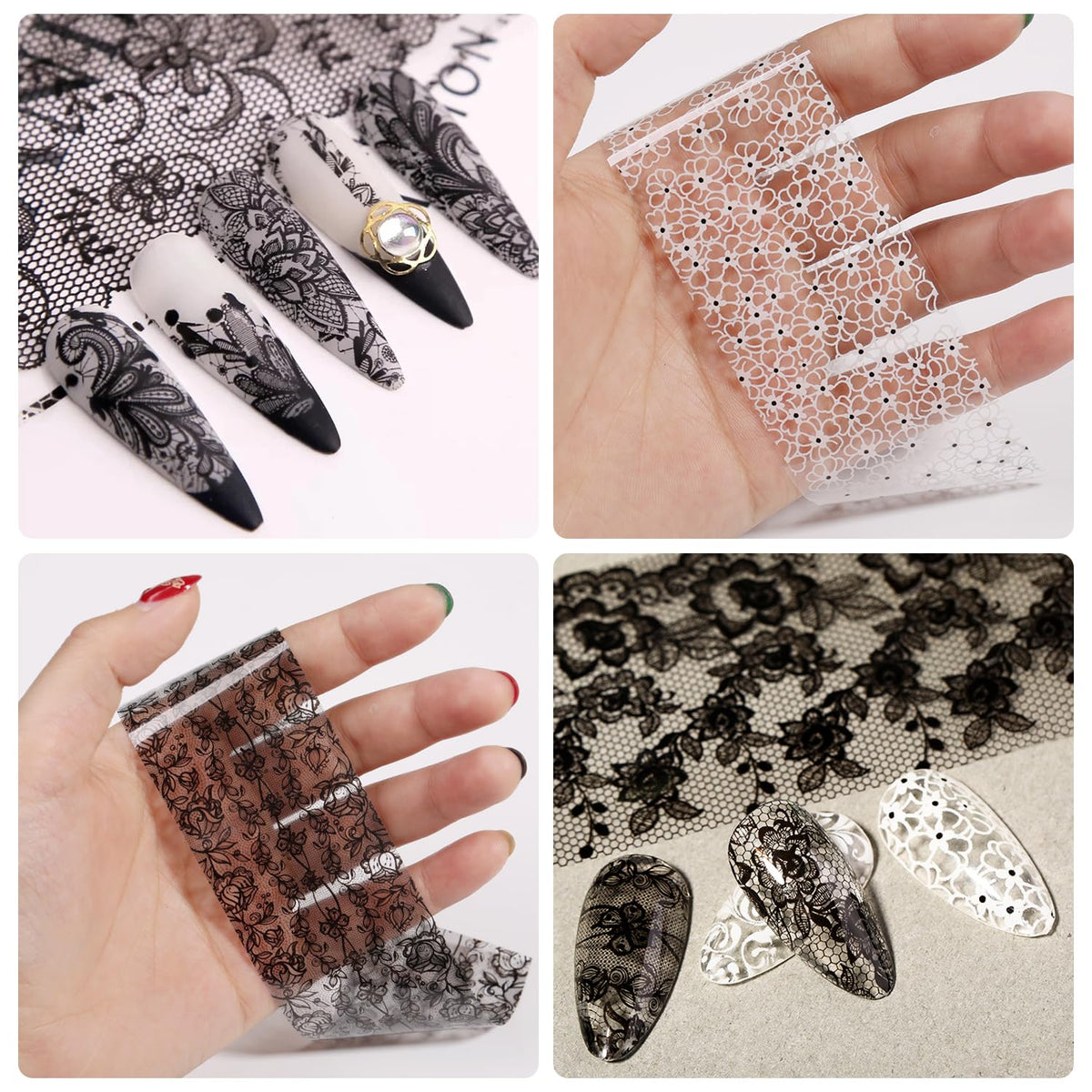 SILPECWEE Lace Nail Foil application on nails