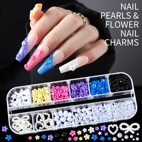 Silver and AB rhinestones in different sizes for nail art
